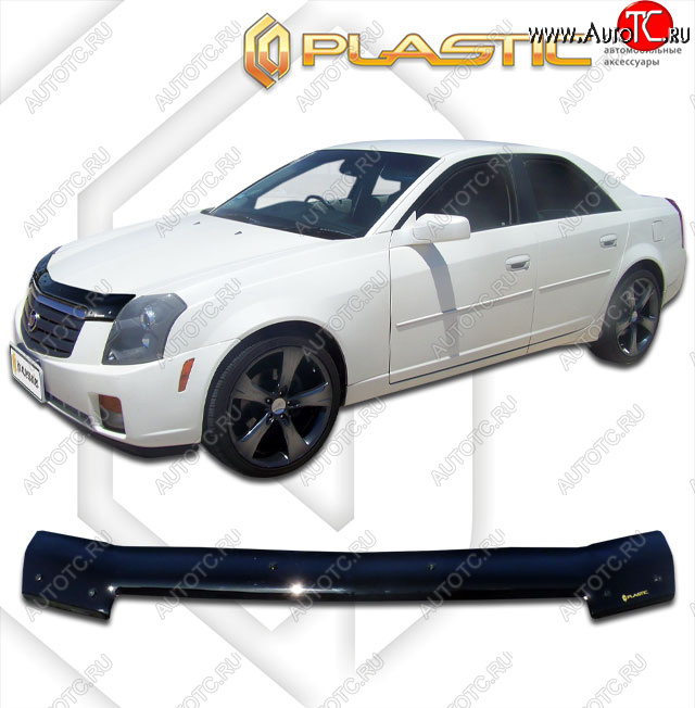 2 079 р. Дефлектор капота CA-Plastic  Cadillac CTS  седан (2002-2007) (classic черный, без надписи)  с доставкой в г. Кемерово