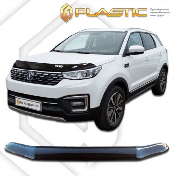 2 199 р. Дефлектор капота CA-Plastic  Changan CS55 (2017-2025) дорестайлинг, рестайлинг (classic черный, без надписи)  с доставкой в г. Кемерово. Увеличить фотографию 1