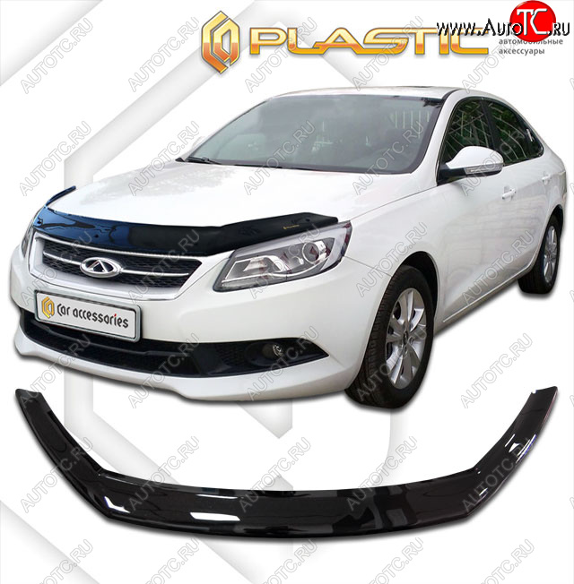 2 159 р. Дефлектор капота CA-Plastic  Chery Arrizo 7 (2014-2016) дорестайлинг (cерия Сlassic черный, без надписи)  с доставкой в г. Кемерово