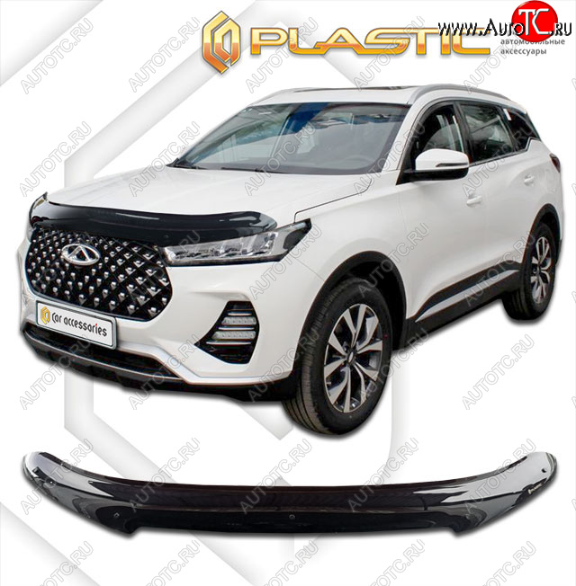 2 199 р. Дефлектор капота CA-Plastic  Chery Tiggo 7 PRO (2019-2025) (classic черный)  с доставкой в г. Кемерово