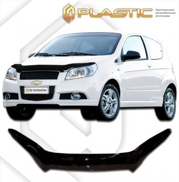 1 999 р. Дефлектор капота CA-Plastic  Chevrolet Aveo  T250 (2006-2011) хэтчбек 5 дв рестайлинг (classic черный, без надписи)  с доставкой в г. Кемерово. Увеличить фотографию 1