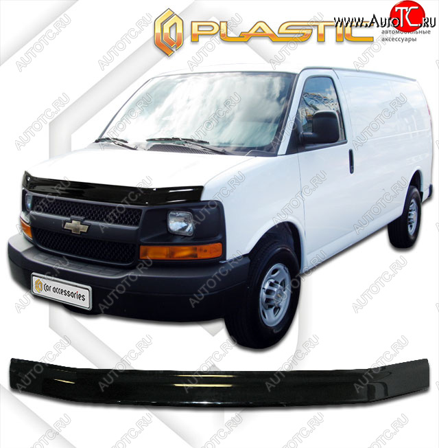 2 099 р. Дефлектор капота CA-Plastic  Chevrolet Express  GMT610 (2002-2014) рестайлинг (classic черный, без надписи)  с доставкой в г. Кемерово