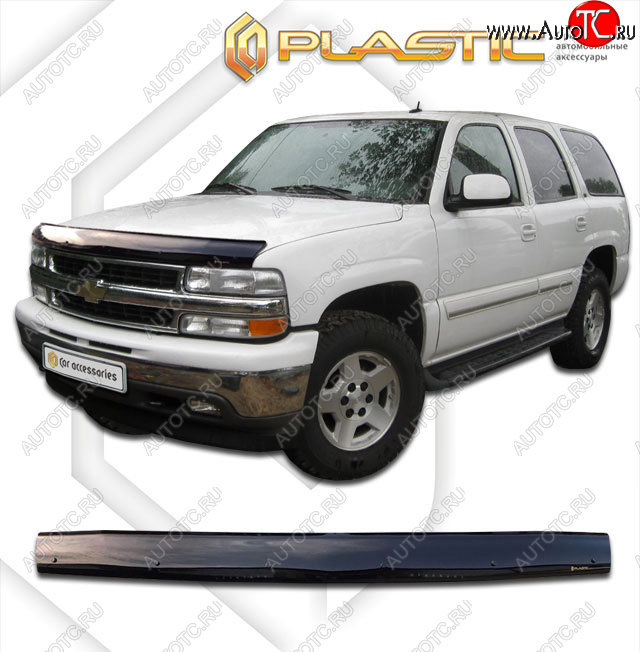 1 999 р. Дефлектор капота CA-Plastic  Chevrolet Tahoe  GMT800 (2000-2006) (classic черный, без надписи)  с доставкой в г. Кемерово