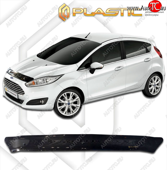 1 999 р. Дефлектор капота CA-Plastic  Ford Fiesta  6 (2012-2019) хэтчбэк 3 дв. рестайлинг, хэтчбэк 5 дв. рестайлинг (classic черный, без надписи)  с доставкой в г. Кемерово