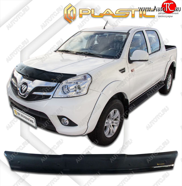 2 159 р. Дефлектор капота CA-Plastic  Foton Tunland (2012-2019) Pickup Double Cab дорестайлинг (classic черный, без надписи)  с доставкой в г. Кемерово