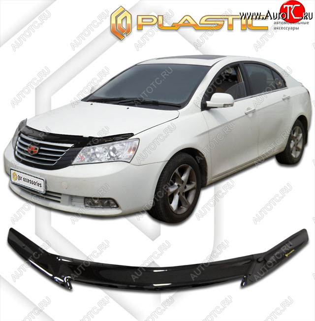 2 199 р. Дефлектор капота CA-Plastic  Geely Emgrand EC7 (2009-2018) седан дорестайлинг, седан 1-ый рестайлинг (classic черный, без надписи)  с доставкой в г. Кемерово