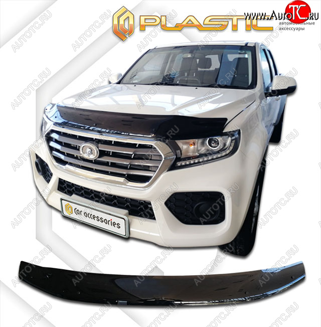 2 199 р. Дефлектор капота CA-Plastic  Great Wall Wingle 7 (2018-2023) пикап (classic черный, без надписи)  с доставкой в г. Кемерово