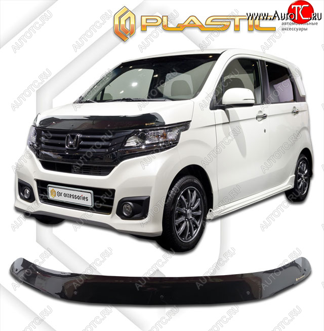 2 079 р. Дефлектор капота CA-Plastic  Honda N-WGN  JH1,JH2 (2013-2016) дорестайлинг (classic черный, без надписи)  с доставкой в г. Кемерово