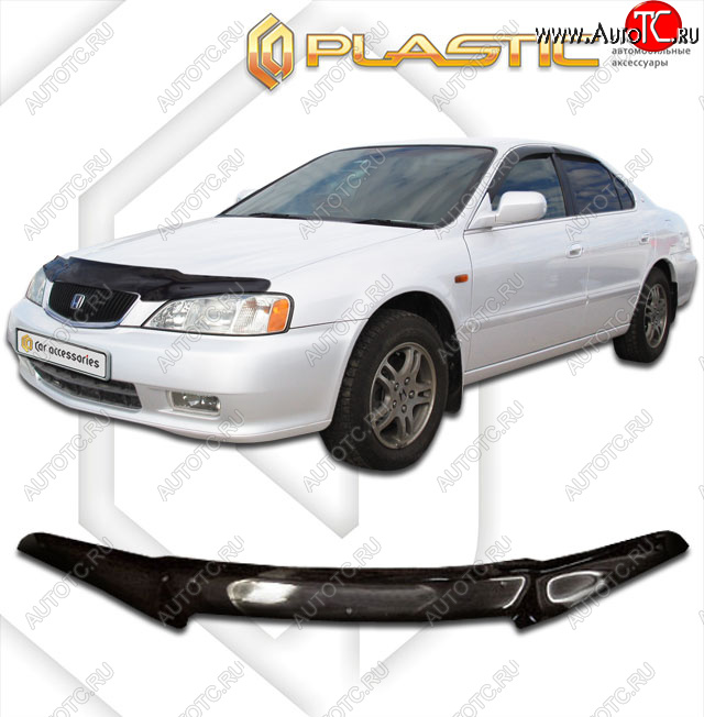 2 199 р. Дефлектор капота CA-Plastic  Honda Saber  2 (1998-2001) дорестайлинг (classic черный, без надписи)  с доставкой в г. Кемерово