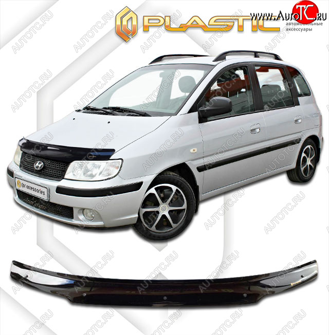 2 079 р. Дефлектор капота CA-Plastic  Hyundai Matrix  1 FC (2005-2008) 1-ый рестайлинг (classic черный, без надписи)  с доставкой в г. Кемерово