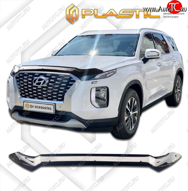 2 159 р. Дефлектор капота CA-Plastic  Hyundai Palisade  LX2 (2018-2022) (classic черный, без надписи)  с доставкой в г. Кемерово