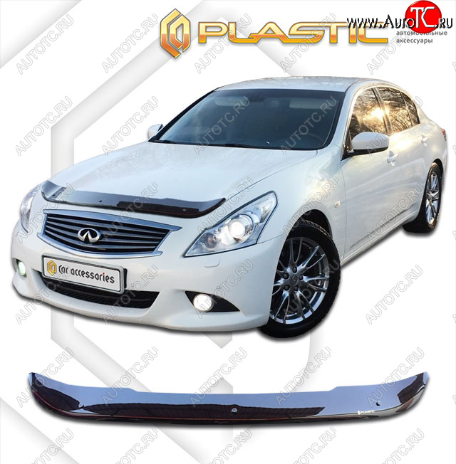 1 999 р. Дефлектор капота CA-Plastic  INFINITI G35  V36 (2006-2015) седан (classic черный, без надписи)  с доставкой в г. Кемерово