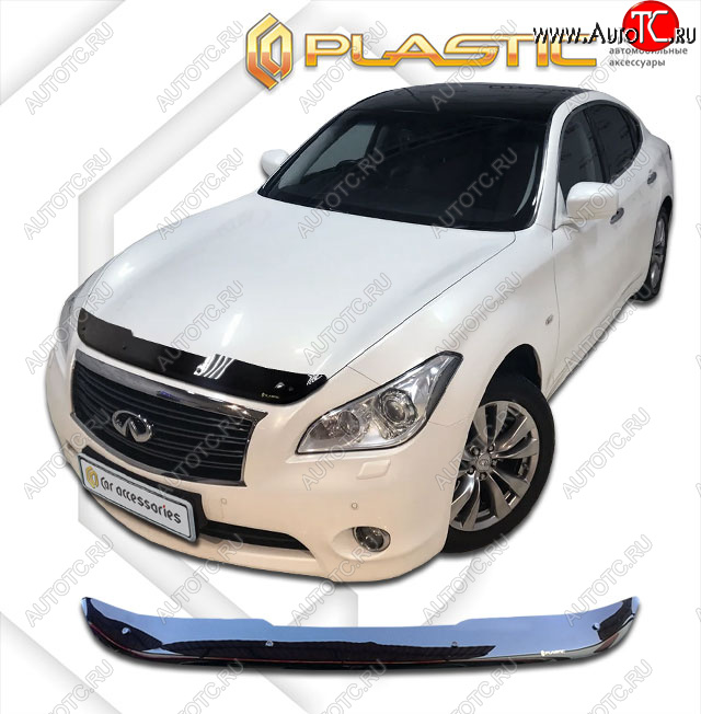 1 999 р. Дефлектор капота CA-Plastic  INFINITI M37  Y51 (2009-2014) (classic черный, без надписи)  с доставкой в г. Кемерово