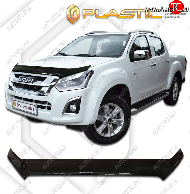 2 159 р. Дефлектор капота CA-Plastic  Isuzu D-Max  RT85,TFR DoubleCab (2015-2021) рестайлинг (classic черный, без надписи)  с доставкой в г. Кемерово