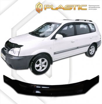 2 159 р. Дефлектор капота CA-Plastic  KIA Carens  FC, RS (2002-2006) рейсталинг (classic черный, без надписи)  с доставкой в г. Кемерово. Увеличить фотографию 1