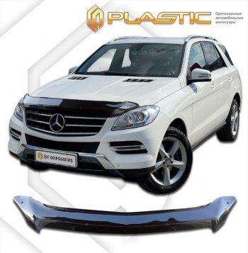 2 379 р. Дефлектор капота CA-Plastic  Mercedes-Benz ML class  W166 (2011-2015) (classic черный, без надписи)  с доставкой в г. Кемерово. Увеличить фотографию 1