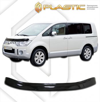 2 059 р. Дефлектор капота (D:5) CA-Plastic Mitsubishi Delica D:5 1 рестайлинг (2018-2025) (cерия Сlassic черный, без надписи)  с доставкой в г. Кемерово. Увеличить фотографию 2