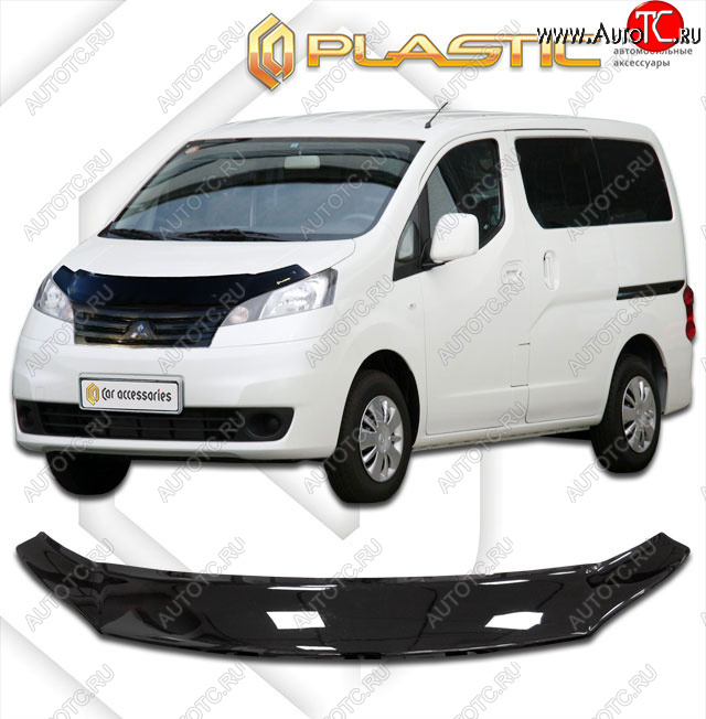 1 999 р. Дефлектор капота CA-Plastic Mitsubishi Delica D:3 (2011-2019) (classic черный, без надписи)  с доставкой в г. Кемерово