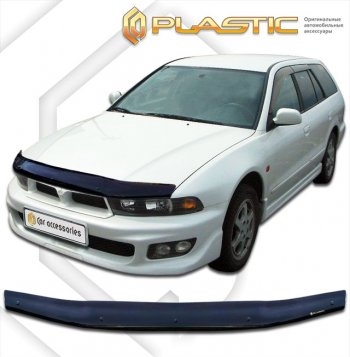 1 899 р. Дефлектор капота CA-Plastic  Mitsubishi Legnum  EA,EC универсал (1996-2002) дорестайлинг, рестайлинг (classic черный, без надписи)  с доставкой в г. Кемерово. Увеличить фотографию 1