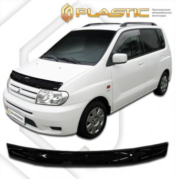 1 899 р. Дефлектор капота CA-Plastic Mitsubishi Mirage Dingo CQ рестайлинг (2002-2025) (classic черный, без надписи)  с доставкой в г. Кемерово. Увеличить фотографию 1