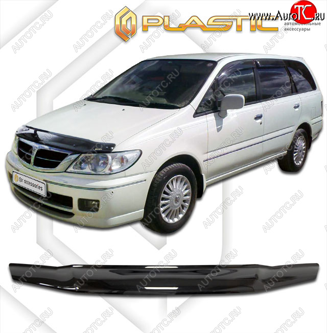 1 999 р. Дефлектор капота CA-Plastic Nissan Presage U30 рестайлинг (2001-2003) (classic черный, без надписи)  с доставкой в г. Кемерово