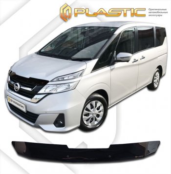 1 839 р. Дефлектор капота CA-Plastic  Nissan Serena  C27 (2016-2019) минивэн дорестайлинг (classic черный, без надписи)  с доставкой в г. Кемерово. Увеличить фотографию 1