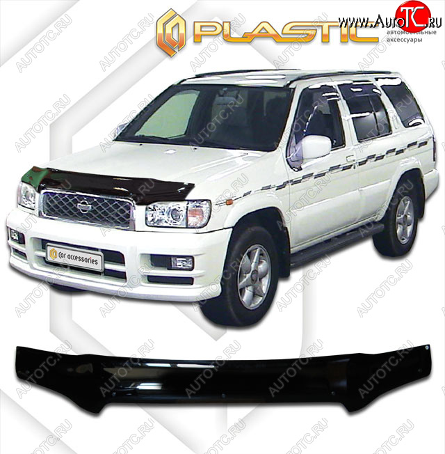 2 199 р. Дефлектор капота CA-Plastic  Nissan Terrano2  R50 (1999-2002) рестайлинг (classic черный, без надписи)  с доставкой в г. Кемерово