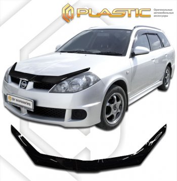 1 999 р. Дефлектор капота CA-Plastic  Nissan Wingroad  2 Y11 (2001-2005) рестайлинг универсал (classic черный, без надписи)  с доставкой в г. Кемерово. Увеличить фотографию 1