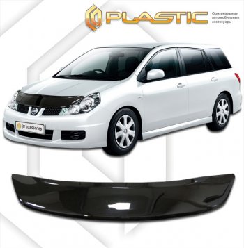 1 999 р. Дефлектор капота CA-Plastic  Nissan Wingroad  3 Y12 (2005-2018) 3-ое универсал (classic черный, без надписи)  с доставкой в г. Кемерово. Увеличить фотографию 1