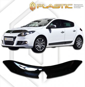 1 999 р. Дефлектор капота CA-Plastic Renault Megane купе 3 дв. дорестайлинг (2008-2012) (classic черный, без надписи)  с доставкой в г. Кемерово. Увеличить фотографию 1