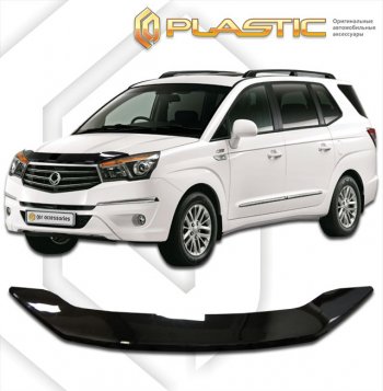 2 159 р. Дефлектор капота CA-Plastic  SSANGYONG Stavic  MPV5 (2013-2018) (classic черный, без надписи)  с доставкой в г. Кемерово. Увеличить фотографию 1