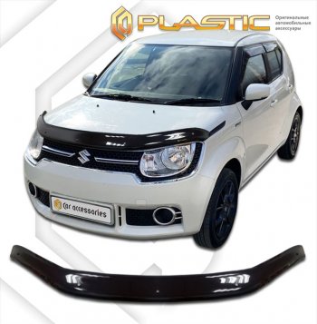 1 999 р. Дефлектор капота CA-Plastic  Suzuki Ignis (2016-2025) (серия Сlassic черный, без надписи)  с доставкой в г. Кемерово. Увеличить фотографию 2