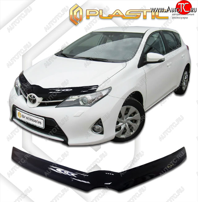 1 999 р. Дефлектор капота CA-Plastic  Toyota Auris  E180 (2012-2018) хэтчбэк 5 дв. дорестайлинг, хэтчбэк 5 дв. рестайлинг (classic черный, без надписи)  с доставкой в г. Кемерово