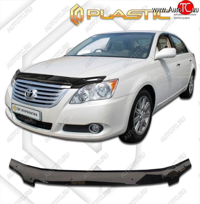 2 159 р. Дефлектор капота CA-Plastic  Toyota Avalon  3 (2005-2010) Правый руль (classic черный, без надписи)  с доставкой в г. Кемерово