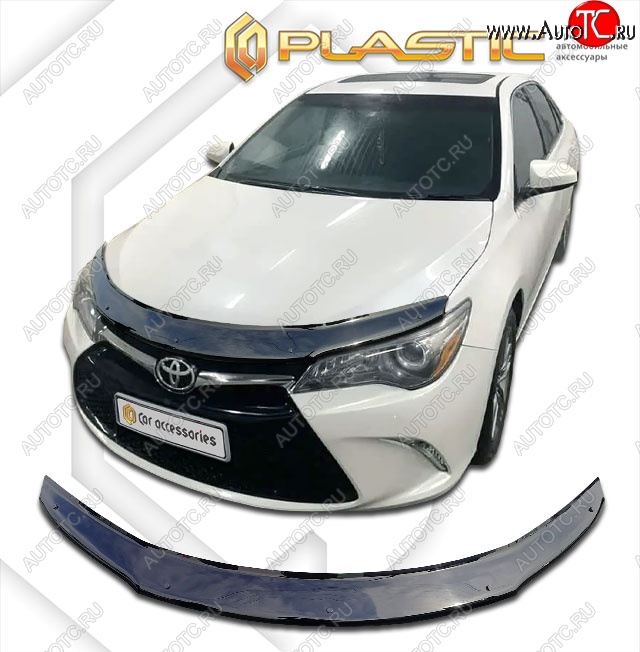 2 079 р. Дефлектор капота (USA) CA-Plastic  Toyota Camry  XV55 (2014-2018) 1-ый рестайлинг, 2-ой рестайлинг (classic черный, без надписи)  с доставкой в г. Кемерово