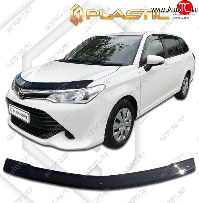 2 079 р. Дефлектор капота (рынок Японии) CA-Plastic  Toyota Corolla Fielder  E160 (2015-2017) универсал 1-ый рестайлинг (серия Сlassic черный, без надписи)  с доставкой в г. Кемерово