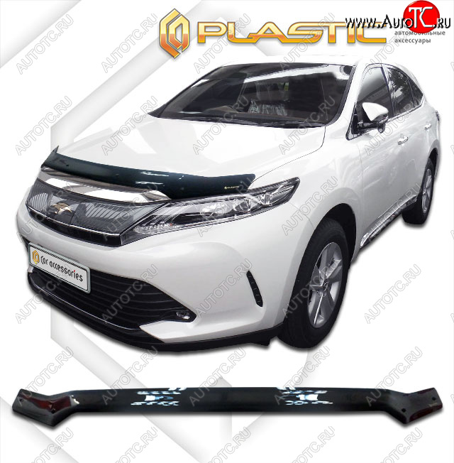 2 079 р. Дефлектор капота CA-Plastic  Toyota Harrier  XU60 (2013-2020) дорестайлинг, рестайлинг (classic черный, без надписи)  с доставкой в г. Кемерово