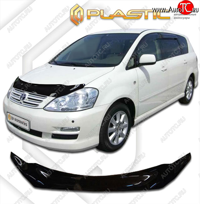 2 199 р. Дефлектор капота CA-Plastic  Toyota Ipsum  ACM20 (2003-2009) рестайлинг (серия Сlassic черный, без надписи)  с доставкой в г. Кемерово