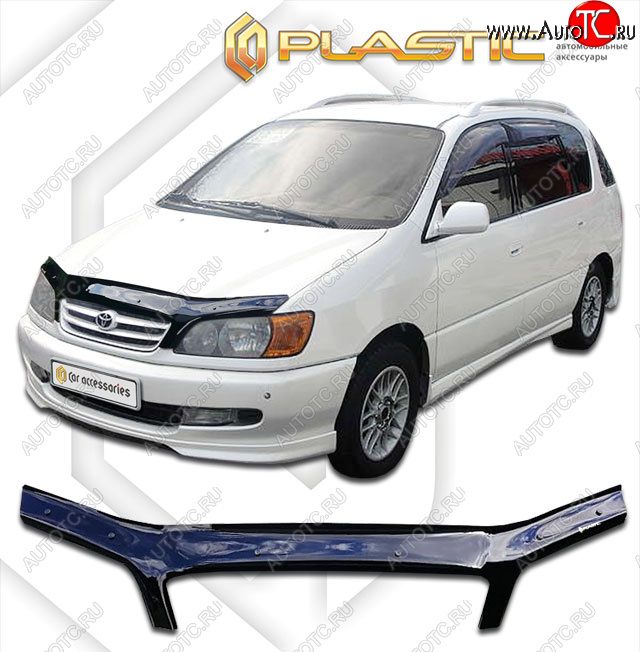 2 299 р. Дефлектор капота CA-Plastic  Toyota Ipsum  SXM10 (1998-2001) рестайлинг (classic черный, без надписи)  с доставкой в г. Кемерово