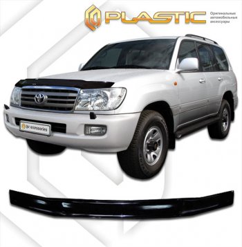 2 099 р. Дефлектор капота CA-Plastic Toyota Land Cruiser 100 2-ой рестайлинг (2005-2007) (серия Сlassic черный, без надписи)  с доставкой в г. Кемерово. Увеличить фотографию 2