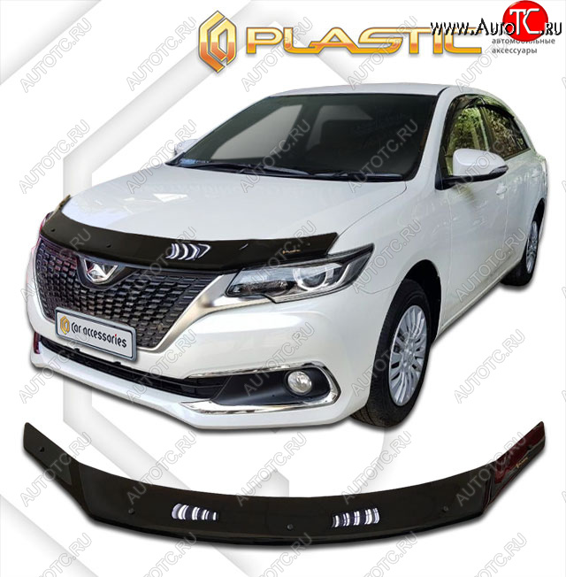 2 159 р. Дефлектор капота CA-Plastic  Toyota Premio  T260 (2016-2021) 2-ой рестайлинг (classic черный, без надписи)  с доставкой в г. Кемерово