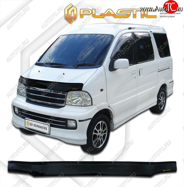 1 839 р. Дефлектор капота CA-Plastic Toyota Sparky S200 (2000-2003) (classic черный, без надписи)  с доставкой в г. Кемерово