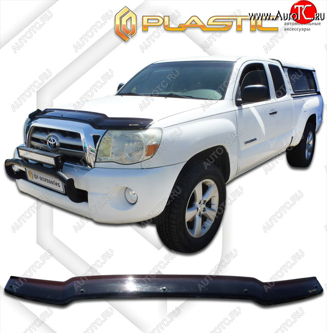 1 999 р. Дефлектор капота CA-Plastic  Toyota Tacoma  N200 (2004-2011) PickUp AccessCab дорестайлинг, PickUp DoubleCab дорестайлинг, PickUp RegularCab дорестайлинг (classic черный, без надписи)  с доставкой в г. Кемерово