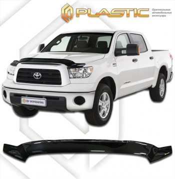 2 159 р. Дефлектор капота (Double Cab) CA-Plastic  Toyota Tundra  XK50 (2007-2013) дорестайлинг, 1-ый рестайлинг (серия Сlassic черный, без надписи)  с доставкой в г. Кемерово. Увеличить фотографию 2