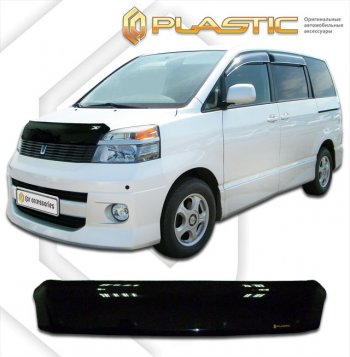 1 999 р. Дефлектор капота CA-Plastic Toyota Voxy минивэн R60 рестайлинг (2004-2007) (серия Сlassic черный, без надписи)  с доставкой в г. Кемерово. Увеличить фотографию 2