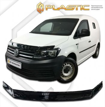 2 099 р. Дефлектор капота CA-Plastic  Volkswagen Caddy  2K (2015-2020) рестайлинг (classic черный, без надписи)  с доставкой в г. Кемерово. Увеличить фотографию 1