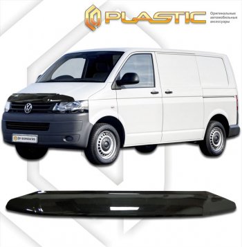 1 869 р. Дефлектор капота CA-Plastic  Volkswagen Multivan  T5 (2009-2015) рестайлинг (classic черный, без надписи)  с доставкой в г. Кемерово. Увеличить фотографию 1