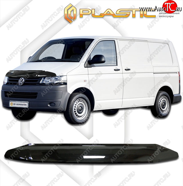 1 869 р. Дефлектор капота CA-Plastic  Volkswagen Multivan  T5 (2009-2015) рестайлинг (classic черный, без надписи)  с доставкой в г. Кемерово