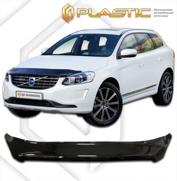 2 379 р. Дефлектор капота CA-Plastic  Volvo XC60 (2013-2017)  рестайлинг (classic черный, без надписи)  с доставкой в г. Кемерово. Увеличить фотографию 1