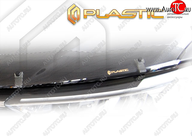 2 199 р. Дефлектор капота Шелкография черная CA Plastic на Toyota Land Cruiser  2010  с доставкой в г. Кемерово